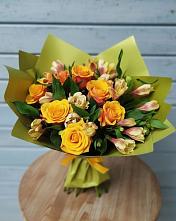 Букет цветов из:  Альстромерии и Розы в Красногвардейском Ставропольского края
