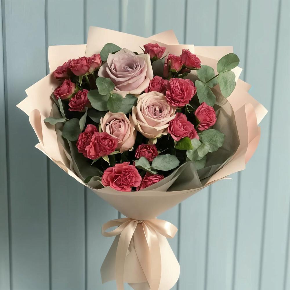 Букет цветов из: Гвоздики и Розы в Красногвардейском Ставропольского края