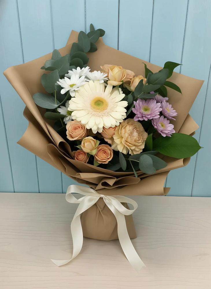 Букет цветов из: Герберы и Хризантемы в Красногвардейском Ставропольского края