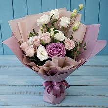 Букет цветов из:  Розы и Лизиантусы в Красногвардейском Ставропольского края