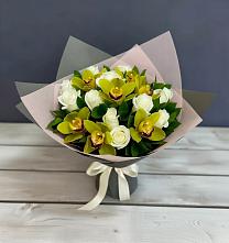 Букет цветов из:  Орхидеи и Розы в Красногвардейском Ставропольского края