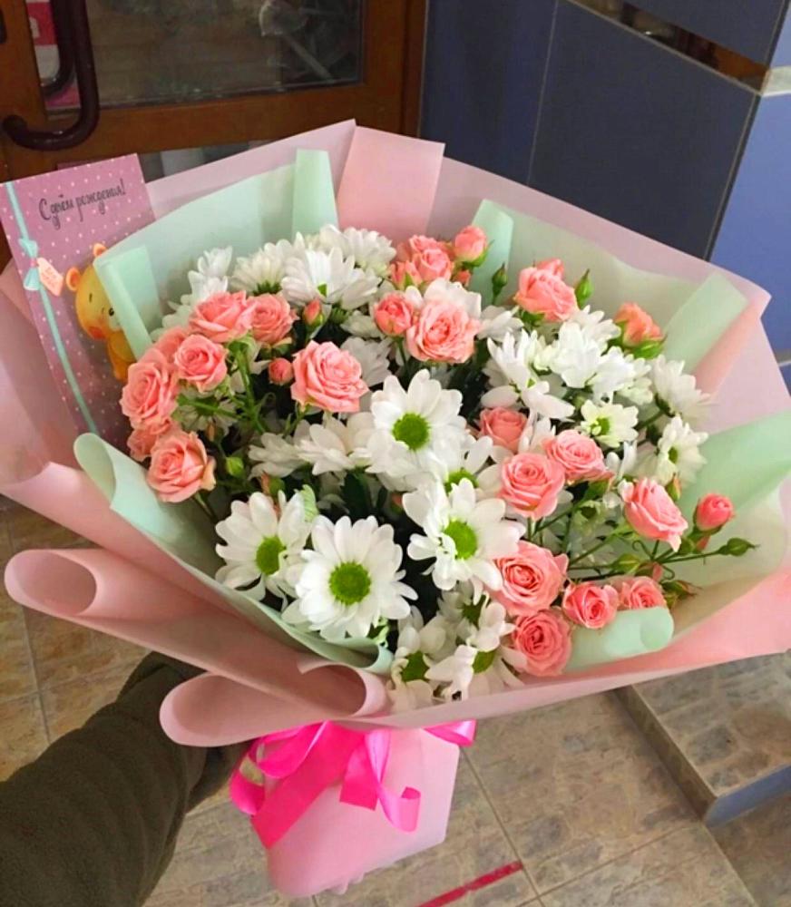 Букет цветов из: Розы и Хризантемы в Красногвардейском Ставропольского края