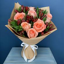 Букет цветов из:  Розы и Альстромерии в Красногвардейском Ставропольского края
