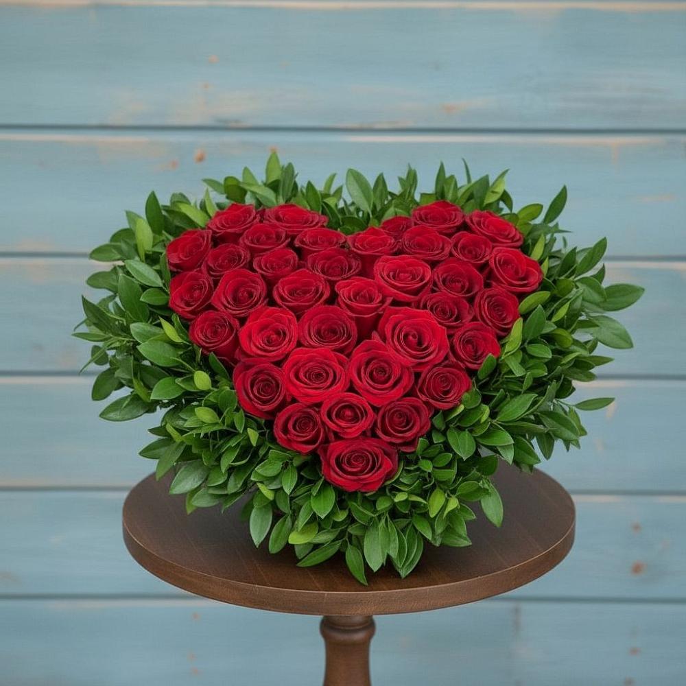 Цветочная композиция из Розы в виде сердца в Красногвардейском Ставропольского края