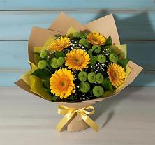 Букет цветов из:  Герберы и Хризантемы в Красногвардейском Ставропольского края