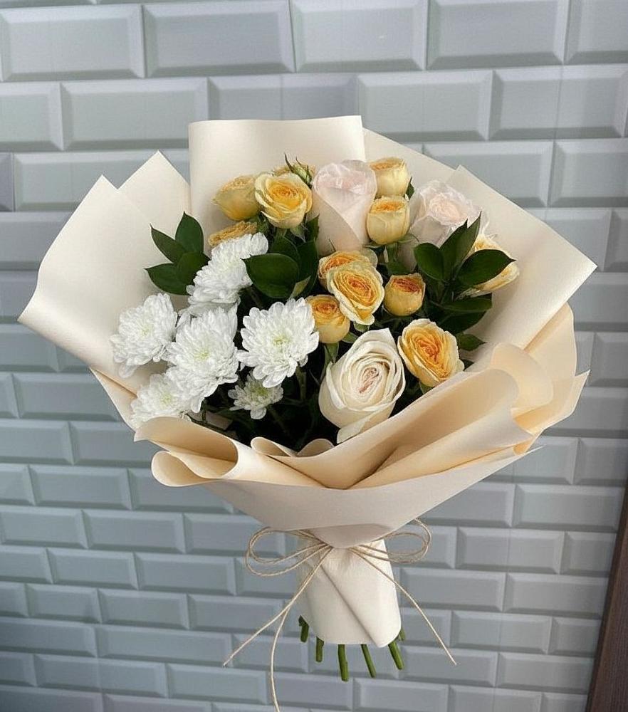 Букет цветов из: Розы и Хризантемы в Красногвардейском Ставропольского края