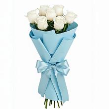 Букет 7 белых роз Проуд в Красногвардейском Ставропольского края