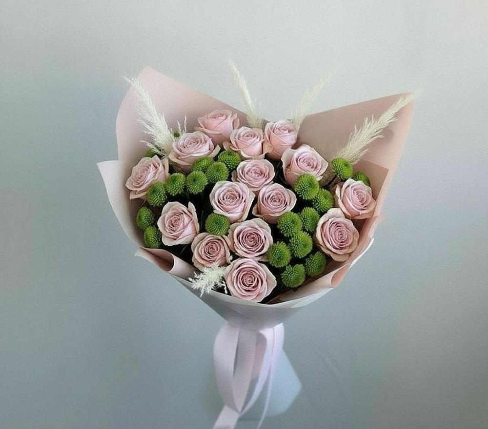 Букет цветов из: Розы и Хризантемы в Красногвардейском Ставропольского края