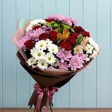 Букет цветов из:  Розы, Хризантемы и Альстромерии #REPLACE_PRED# Красногвардейском Ставропольского края