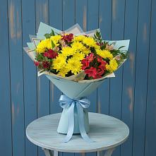 Букет цветов из:  Альстромерии и Хризантемы в Красногвардейском Ставропольского края