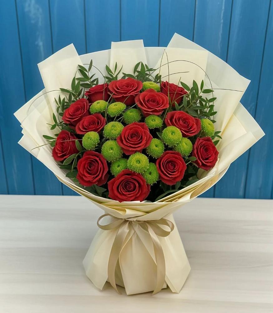 Букет цветов из: Розы и Хризантемы в Красногвардейском Ставропольского края