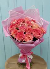 Букет 15 Розовых роз Равель в Красногвардейском Ставропольского края