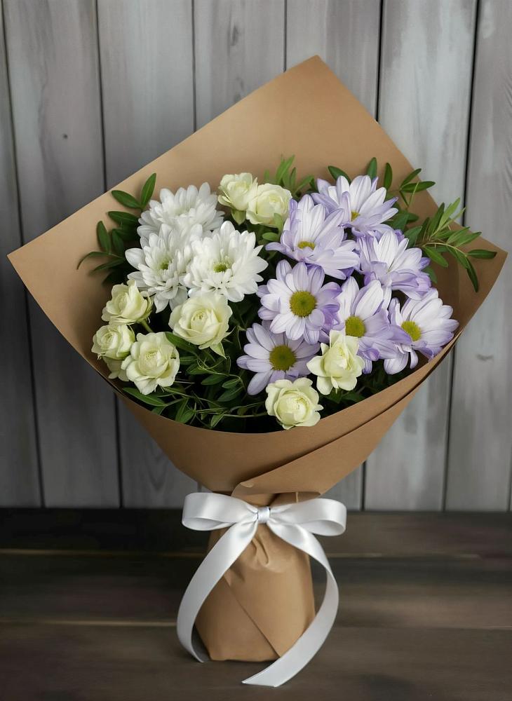 Букет цветов из: Хризантемы и Розы в Красногвардейском Ставропольского края